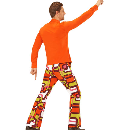 Widmann SRL Jaren 70 disco hemd Groovy oranje