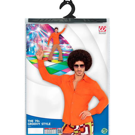Widmann SRL Jaren 70 disco hemd Groovy oranje