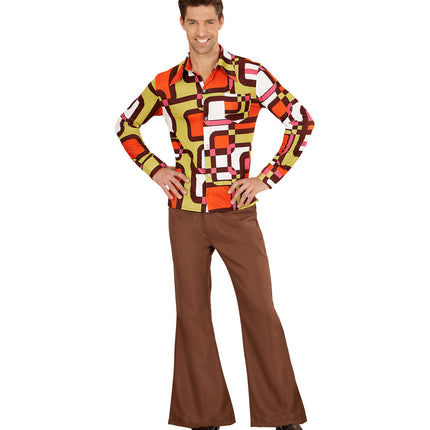 Widmann SRL Jaren 70 disco hemd Groovy vlakken