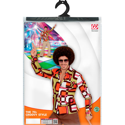 Widmann SRL Jaren 70 disco hemd Groovy vlakken