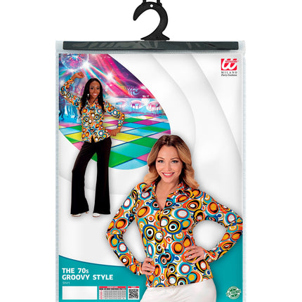 Widmann SRL Jaren 70 discoshirt Groovy Cirkels