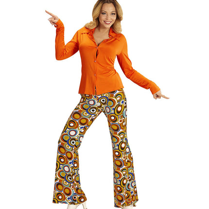 Widmann SRL Jaren 70 discoshirt Groovy oranje