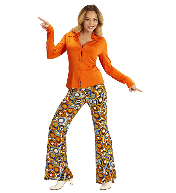 Widmann SRL Jaren 70 discoshirt Groovy oranje
