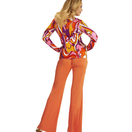 Widmann SRL Jaren 70 discoshirt Groovy Orchidee