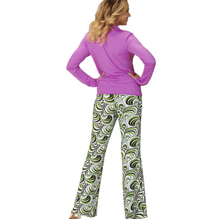 Widmann SRL Jaren 70 discoshirt Groovy paars