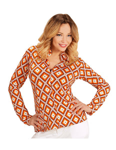 Widmann SRL Jaren 70 discoshirt Groovy ruitjes