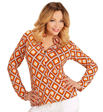 Widmann SRL Jaren 70 discoshirt Groovy ruitjes