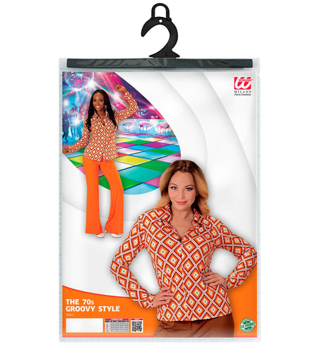 Widmann SRL Jaren 70 discoshirt Groovy ruitjes