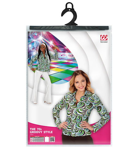Widmann SRL Jaren 70 discoshirt Groovy Waves