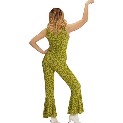 Widmann SRL Jaren 70 jumpsuit groovy groen