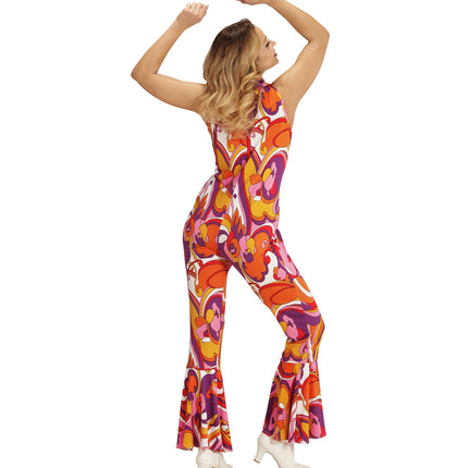 Widmann SRL Jaren 70 jumpsuit groovy Orchidee
