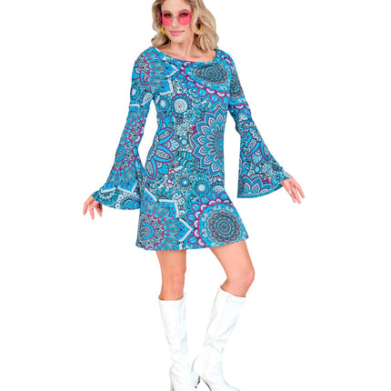 Widmann SRL Jaren 70 jurk mandala blauw