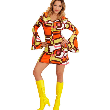 Widmann SRL Jaren 70 jurkje groovy vlakken