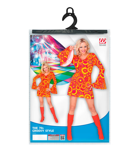 Widmann SRL Jaren 70 jurkje rood geel