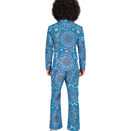 Widmann SRL Jaren 70 kostuum mandala blauw