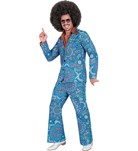 Widmann SRL Jaren 70 kostuum mandala blauw