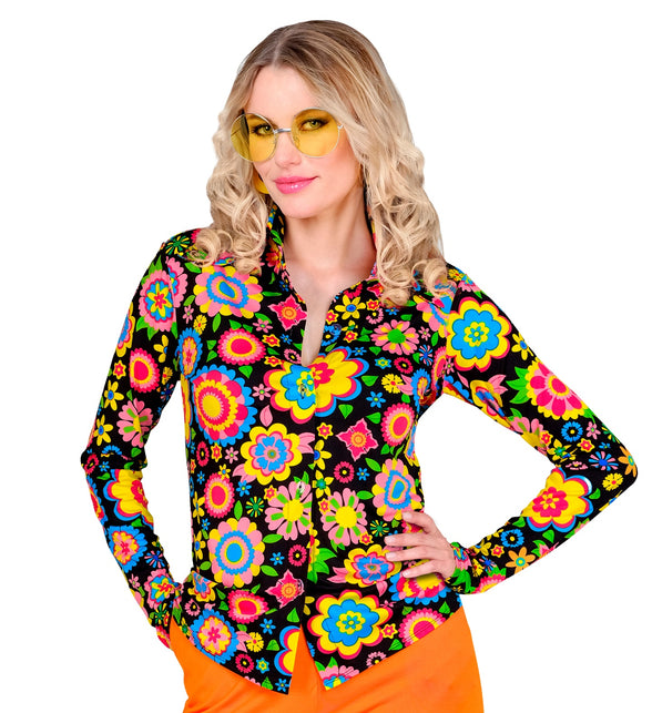 Widmann SRL Jaren 70 shirt bloemenfeest dames