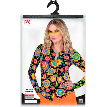 Widmann SRL Jaren 70 shirt bloemenfeest dames