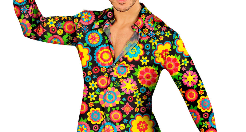 Widmann SRL Jaren 70 shirt bloemenfeest heren
