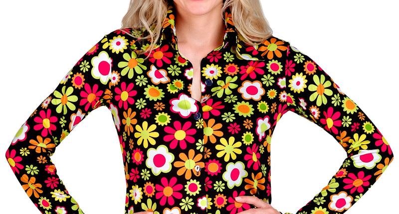 Widmann SRL Jaren 70 shirt flowers dames