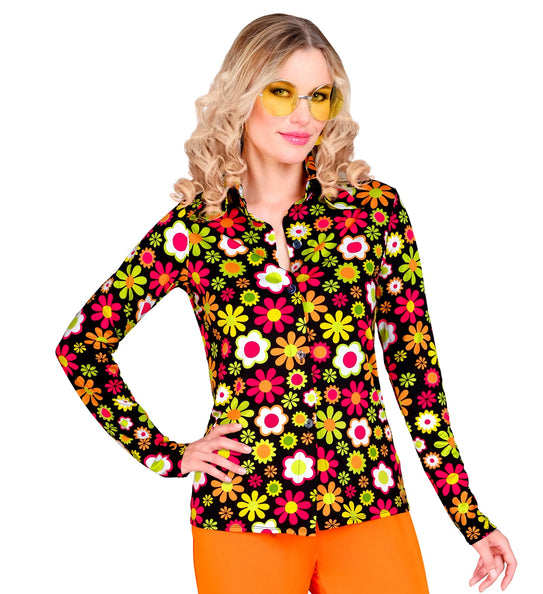 Widmann SRL Jaren 70 shirt flowers dames