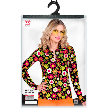 Widmann SRL Jaren 70 shirt flowers dames