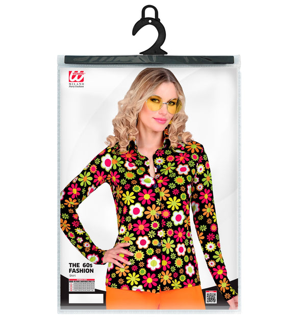 Widmann SRL Jaren 70 shirt flowers dames