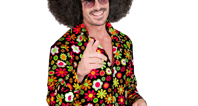 Widmann SRL Jaren 70 shirt flowers heren