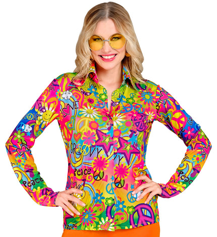 Widmann SRL Jaren 70 shirt love&peace  dames