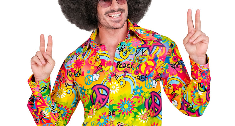 Widmann SRL Jaren 70 shirt love&peace heren