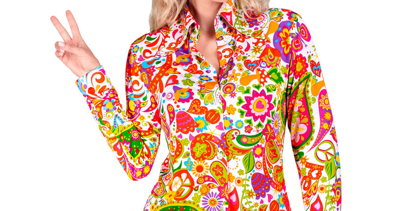 Widmann SRL Jaren 70 shirt peace party dames