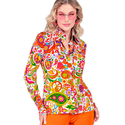 Widmann SRL Jaren 70 shirt peace party dames