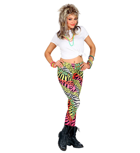 Widmann SRL Jaren 80 legging zebra neon