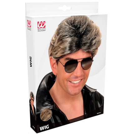 Widmann SRL Jaren 80 pruik popster Ricky Martin blond zwart