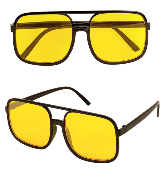 Widmann SRL Jaren 90 hippiebril met gele glazen