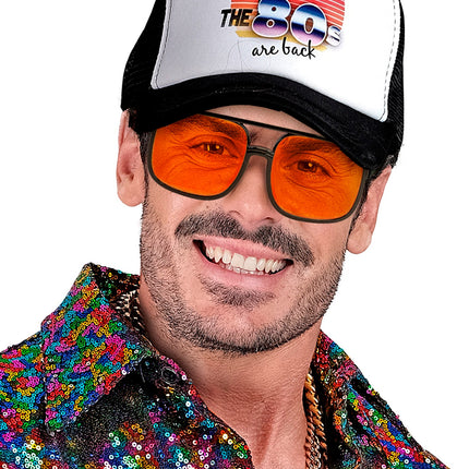 Widmann SRL Jaren 90 hippiebril met oranje glazen