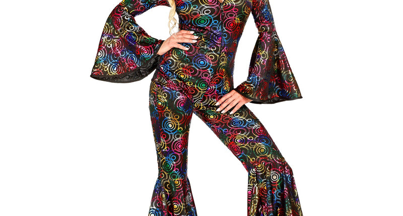 Widmann SRL Jumpsuit disco stijl met gekleurde ringen