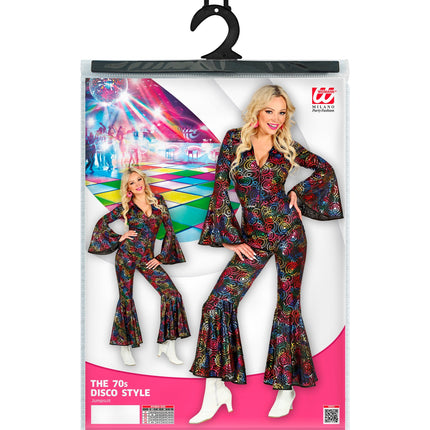 Widmann SRL Jumpsuit disco stijl met gekleurde ringen