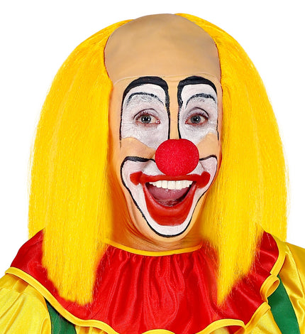 Widmann SRL Kale kop pruik clown met geel haar