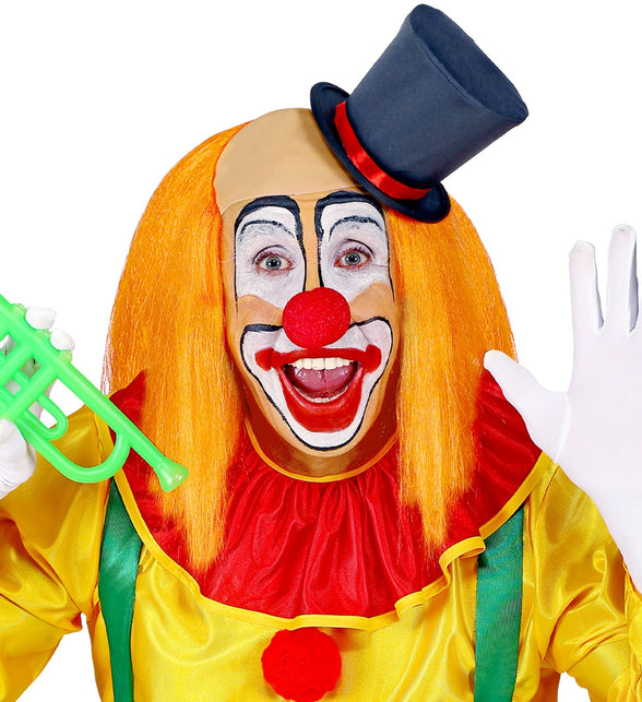Widmann SRL Kale kop pruik clown met oranje haar