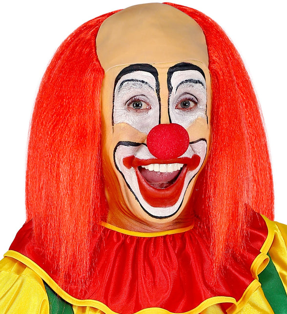Widmann SRL Kale kop pruik clown met rood haar