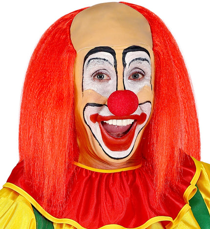 Widmann SRL Kale kop pruik clown met rood haar