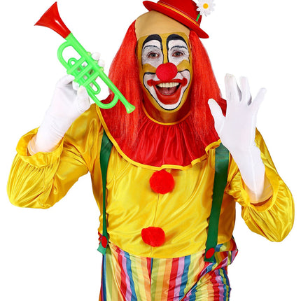 Widmann SRL Kale kop pruik clown met rood haar