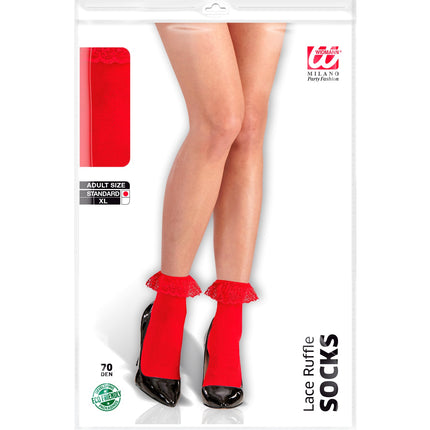 Widmann SRL Kanten sokjes rood