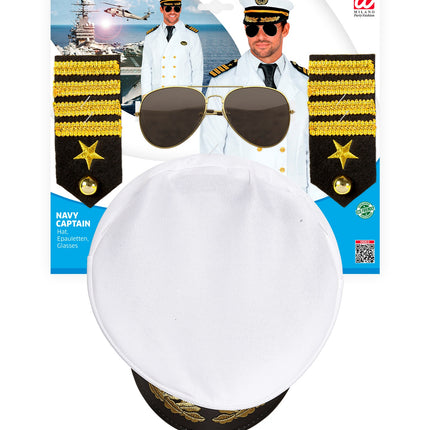 Widmann SRL Kapitein verkleedset wit