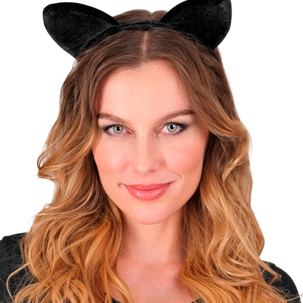 Widmann SRL Kattenoren zwart fluweel