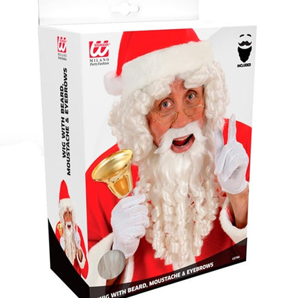 Widmann SRL Kerstman pruik met baard luxe