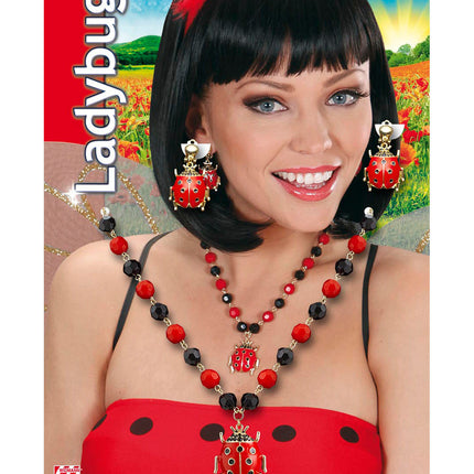 Widmann SRL Ketting lieveheersbeestje met oorbellen