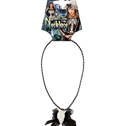 Widmann SRL Ketting met glitter schedel