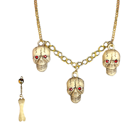 Widmann SRL Ketting met schedels en oorbellen
